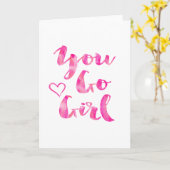 感動的な引用文女の子の水彩画の行きます カード (黄色い花)