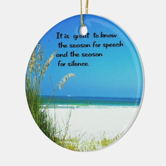 感動的な引用文沈黙の音 セラミックオーナメント (左)