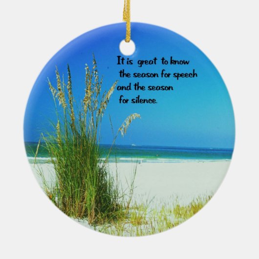 感動的な引用文沈黙の音 セラミックオーナメント (裏面)