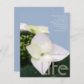 感動的な引用文7の生命のお祝い 招待状 (正面/裏面)