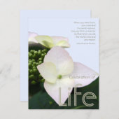 感動的な引用文9の生命のお祝い 招待状 (正面/裏面)