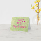 感動的な引用文: あなたのハートの歌を保って下さい カード (黄色い花)