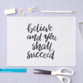 感動的な引用文: 信じれば成功します 薄葉紙 (クラフト)