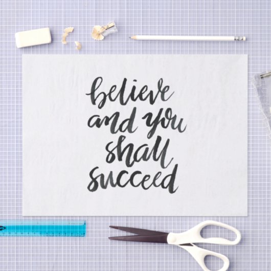 感動的な引用文: 信じれば成功します 薄葉紙 (クラフト)