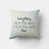 感動的な引用文、欲求についての青いタイポグラフィ クッション (裏面)