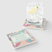 感動的な引用文、Aの女性はティーバッグのようです ストーンコースター (横)