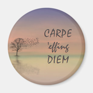 感動的な引用文CARPE DIEMのテンプレートの磁石 マグネット