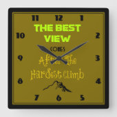 感動的な意欲を起こさせる引用文のタイポグラフィ スクエア壁時計 (正面)