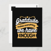 感動的な感謝のタイポグラフィークォート ポストカード (正面/裏面)