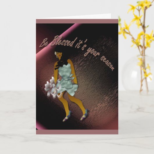 感動的な挨拶状 カード (黄色い花)