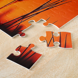 感動的な日没のシルエット ジグソーパズル