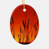 感動的な日没のシルエット セラミックオーナメント (裏面)