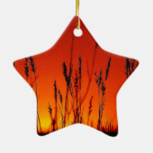 感動的な日没のシルエット セラミックオーナメント (裏面)