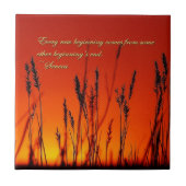 感動的な日没のシルエット タイル (正面)