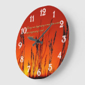 感動的な日没のシルエット ラージ壁時計 (傾斜)