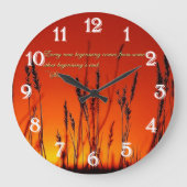 感動的な日没のシルエット ラージ壁時計 (正面)