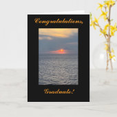 感動的な日没、おめでとうの大学院カード カード (黄色い花)