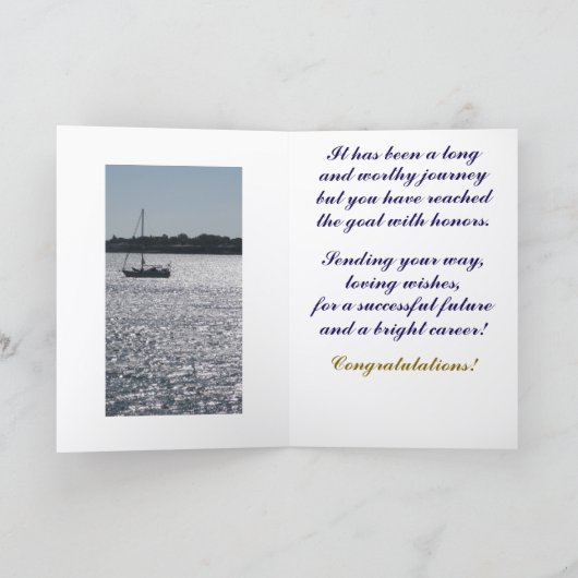 感動的な日没、おめでとうの大学院カード カード (内部)