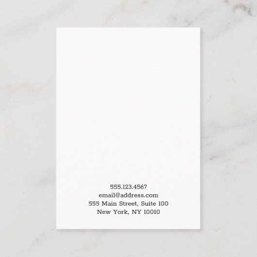 感動的な水彩の花の白いイヤリングディスプレイ 名刺 (裏面)