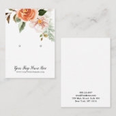 感動的な水彩の花の白いイヤリングディスプレイ 名刺 (正面/裏面)