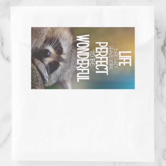 感動的な生命DoesntHave ToBeの完全なアライグマ 長方形シール (バッグ)