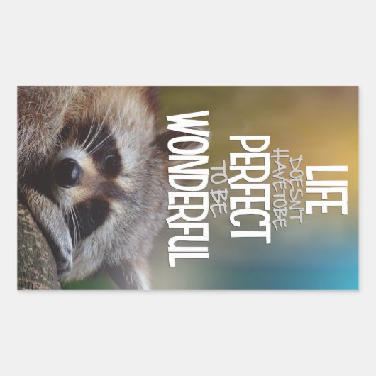 感動的な生命DoesntHave ToBeの完全なアライグマ 長方形シール (正面)