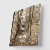 感動的な神は既にそこにキリスト教の引用文です スクエア壁時計 (傾斜)