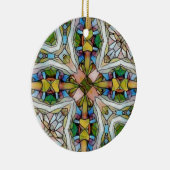 感動的な美しい十字によって形づけられるステンドグラス セラミックオーナメント (右)