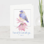 感動的な聖なる書物、経典のアイザイアの40:10のブルーバード カード (正面)