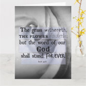 感動的な聖書の詩: 神の言葉は立ちます カード (黄色い花)