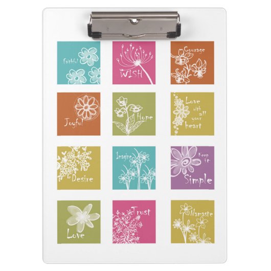 感動的な花のクリップボード クリップボード (正面)
