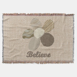 感動的な花の生地のコラージュを信じて下さい スローブランケット