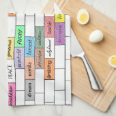 感動的な落書きの台所タオルの虹 キッチンタオル (四つ折り)