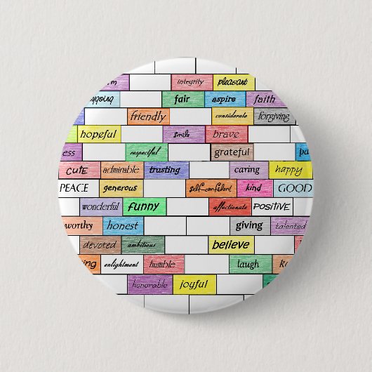 感動的な落書きの虹 缶バッジ (正面)