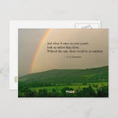 感動的な虹のシーン&(オプション)名言PC ポストカード (正面/裏面)