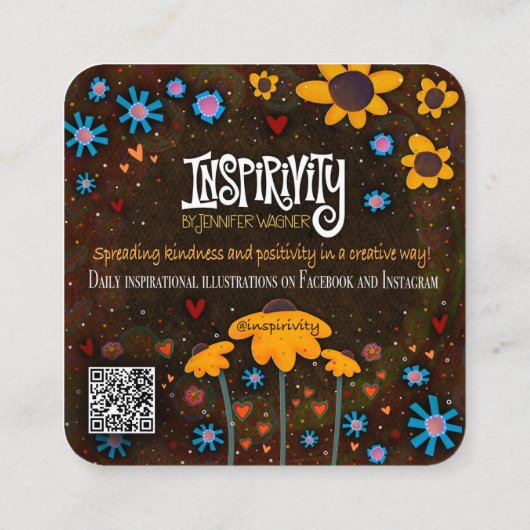 感動的な親切カード スクエア名刺 (裏面)