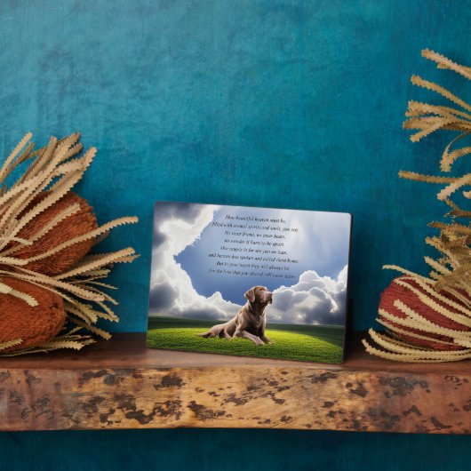 感動的な詩を添えた犬の追悼碑 美しい！ フォトプラーク (側面)