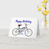 感動的な誕生日のバイク、サイクリング、スポーツ、趣味 カード (黄色い花)