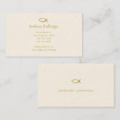 感動的な金キリスト教の魚の記号| 名刺 (正面/裏面)