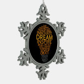 感動的な電球のオーナメント スノーフレークピューターオーナメント (左)