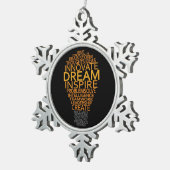 感動的な電球のオーナメント スノーフレークピューターオーナメント (右)