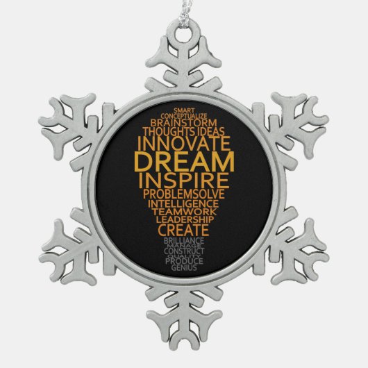 感動的な電球のオーナメント スノーフレークピューターオーナメント (正面)