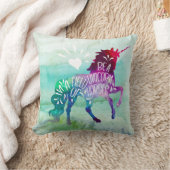 感動的な馬の分野のユニコーンがあって下さい クッション (ブランケット)