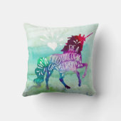 感動的な馬の分野のユニコーンがあって下さい クッション (裏面)