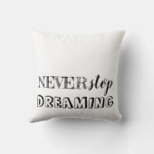 感動的な3ワードの引用文の白黒のリバーシブル クッション (裏面)