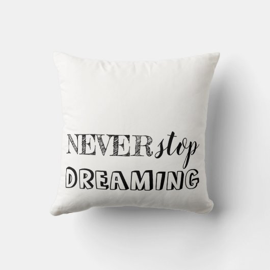 感動的な3ワードの引用文の白黒のリバーシブル クッション (裏面)