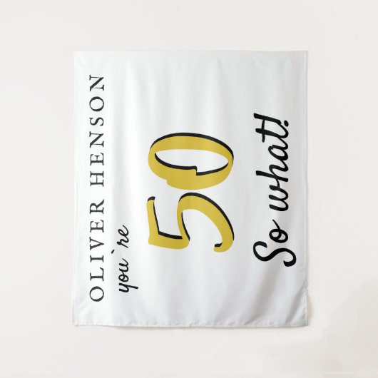 感動的な50歳の誕生日パーティーの背景 タペストリー (正面)