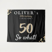 感動的な50歳の誕生日パーティー背景 タペストリー (正面(横))