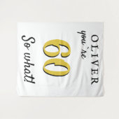 感動的な60歳の誕生日パーティー背景 タペストリー (正面(横))