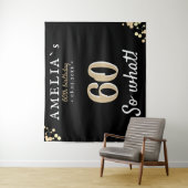感動的な60歳の誕生日パーティー 黒い背景 タペストリー (インサイチュ)